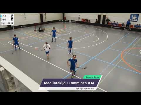 1.12-22 pelatun Rauman Salba musta vs. Salba sininen maalikooste.