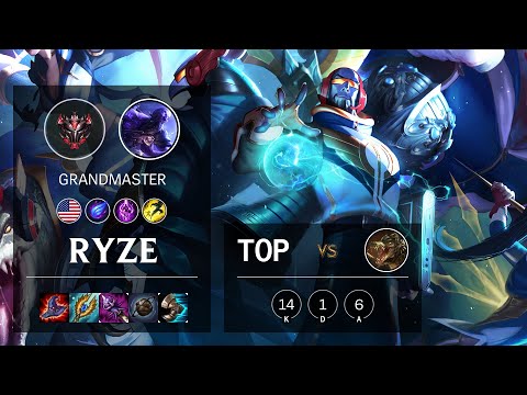 Ryze Top vs Renekton - NA Grandmaster Patch 10.21