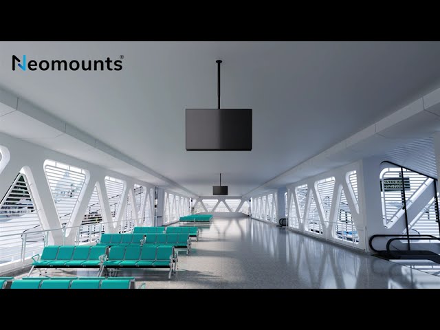 Neomounts CL35-340BL22 Support Plafond Double Écrans 2x 0 à 43" VESA 100x100 à 200x200 Max 45Kg video