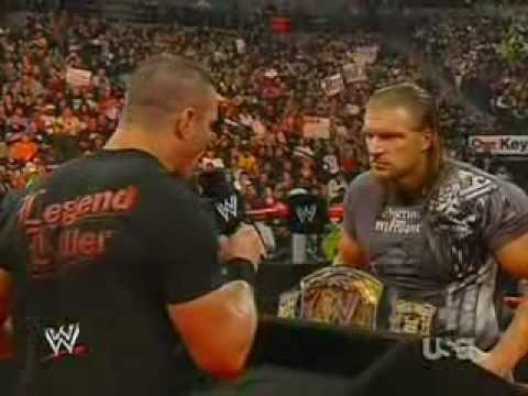 Triple H and Randy Orton Face Off
