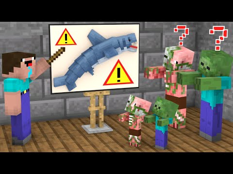Dangerous Shark Attack Baby Monster - Minecraft Animation