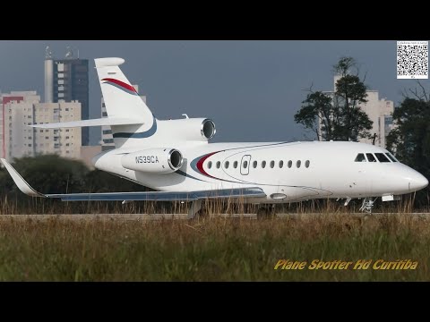 Decolagem Dassault Falcon 900EX (N539CA)  Aeroporto Internacional Afonso Pena- 4k