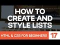 HTML & CSS for Beginners Part 17: How to Create and Style HTML Lists