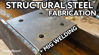 Structural Steel beam flange plate connection. Steel fabrication & Mig