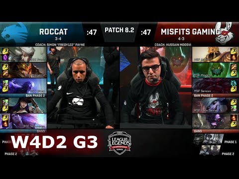 ROCCAT vs Misfits | Week 4 Day 2 of S8 EU LCS Spring 2018 | ROC vs MSF W4D2 G3