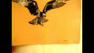 Osprey, Bird Of Prey Leather Painting http://www.leatherflair.ecrater.com