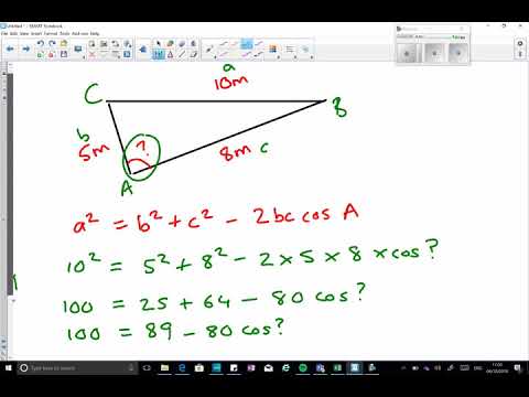 Cosine rule   missing angle