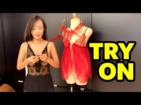 Transparent Lingerie Try On 🔞 Sheer Black Romper | Sexy Sleepwear Haul
