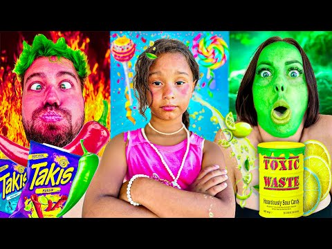 ЯДЕМ ЕКСТРЕМНА ЛЮТА vs КИСЕЛА vs СЛАДКА ХРАНА CHALLENGE