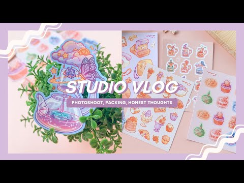 Studio Vlog 02 💛 Photoshoot, packing orders, honest thoughts about running my shop
