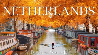 Nederland 4K Prachtige herfstlandschappen Levendige landschappen Herfstkleuren in Ultra HD De herfst in Nederland verandert het land in een
