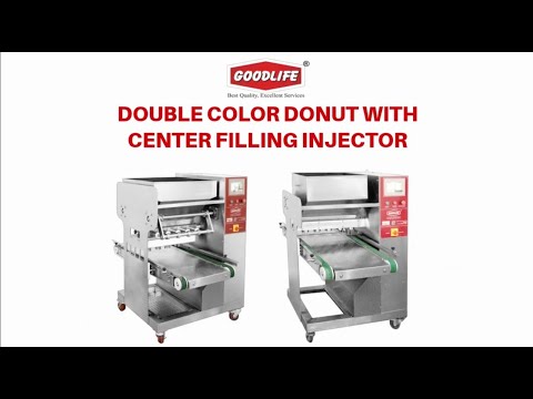 DOUBLE COLOUR DONUT CAKE DEPOSITOR WITH CENTRE FILLING INJECTOR