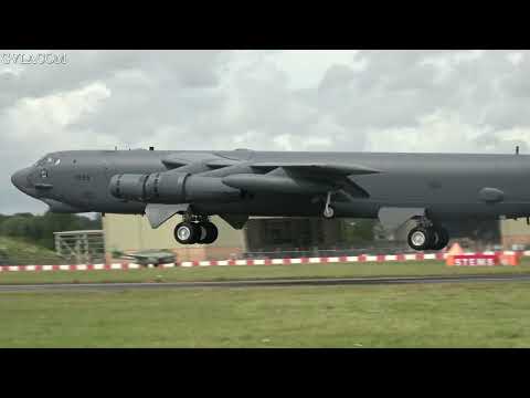 USAF B-52 Stratofortress take off at RIAT 2023