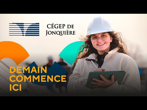 This is a promotional video for the Cégep de Jonquière that highlights its various study programs, including the Plumbing and Heating Technology DEP.