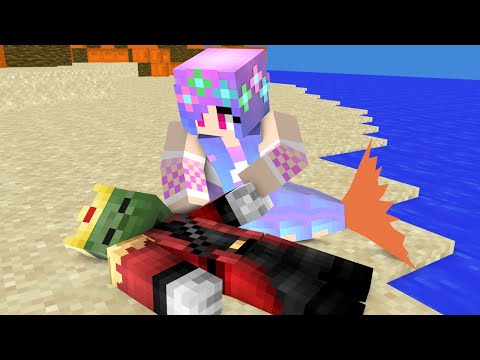 Monster School : Love Story Mermaid and Prince Zombie - Minecraft Animation