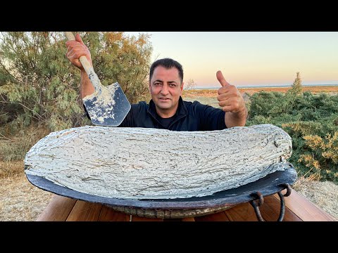 Caspian CARP Cooked in MUD from a VOLCANO! Azerbaijani Mud Volcanoes