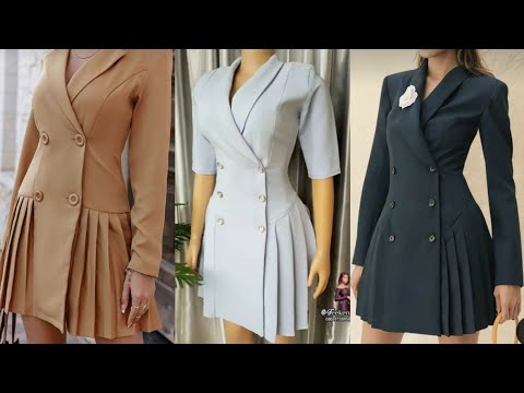 Double breasted blazer dress./Double breasted shawl...