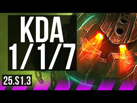 NAUTILUS & Tristana vs THRESH & Corki (SUP) | Rank 6 Nautilus, 1/1/7 | KR Challenger | 25.S1.3