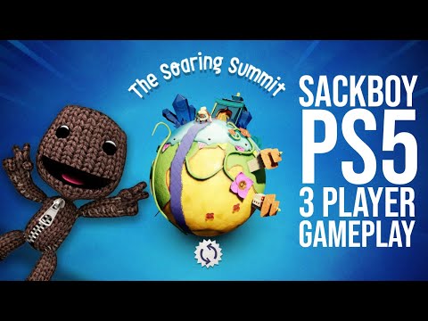 SACKBOY PS5 3 PLAYER GAMEPLAY World 1 Highlights (The Soaring Summit)