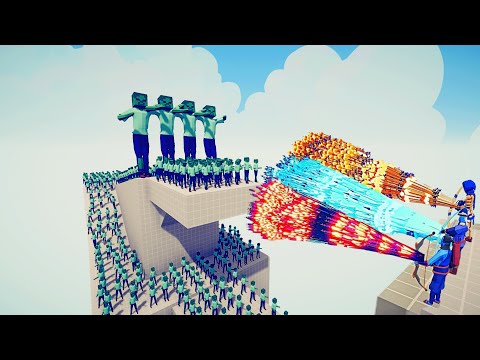 100x ZOMBIE MINECRAFT + GIANT vs 3x Every GOD | TABS Totally Accurate Battle Simulator
