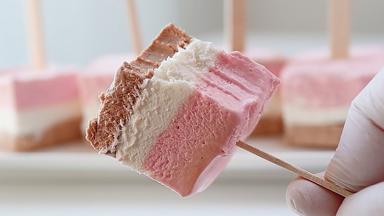 3가지 맛을 한번에~ 삼색 아이스크림♥ Neapolitan ice cream