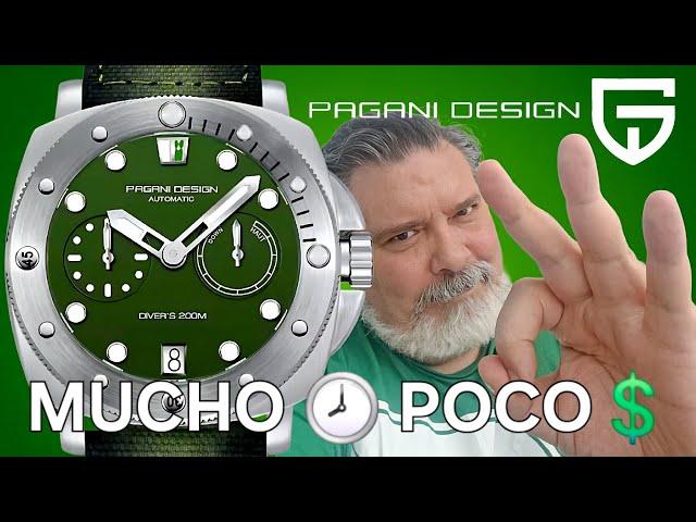 Vídeo relacionado con Pagani Design 1767 - Reloj automático para Hombre, Zafiro sintético, Caja de Acero Inoxidable, 20 Bar, Correa de Cuero Impermeable, Reloj Casual para Hombre