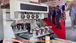 Máy phay khoan cnc 4 trục 16 dao kẹp lật 180 độ Woodmaster tại TL Quy Nhơn