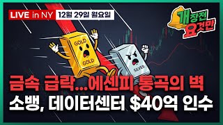 [빈난새의 개장전 요것만-12월29일] SPY 저항 구간 | 금 은 급락 이유 | 소프트뱅크 데이터센터 베팅…