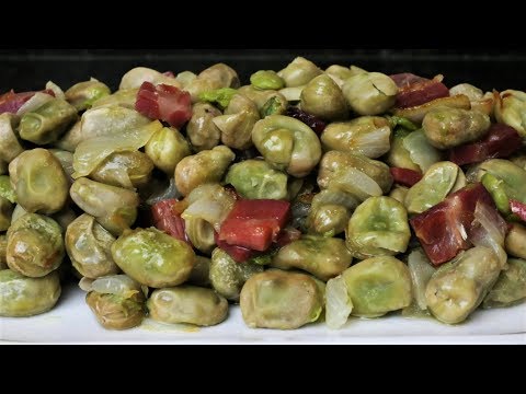 Habas con jamón - Receta fácil de verduras