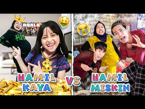 LEIKA RICH PREGANT MOM VS BROKE PREGNANT MOM CHALLENGE FOR 24 HOURS - FUNNY KIDS VIDEO