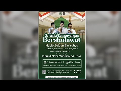 🔴Masjid Lempuyangan Bansasran Danurejan Yogyakarta  BERSHOLAWAT  - BERSAMA HABIB ZAIDAN YAHYA