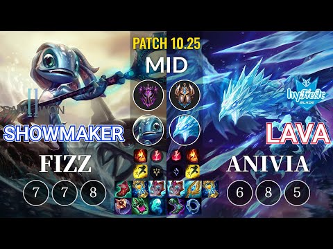 DWG ShowMaker Fizz vs hyF Lava Anivia Mid - KR Patch 10.25