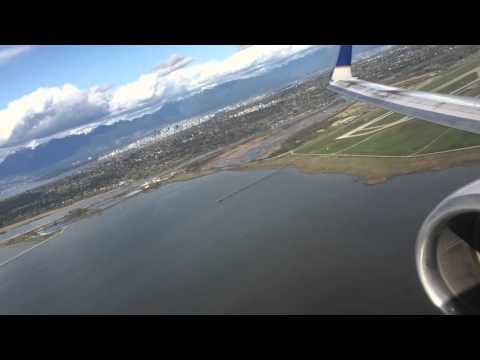 United Airlines Boeing 737-824 [N37274] Takeoff from Vancouver (YVR) Video