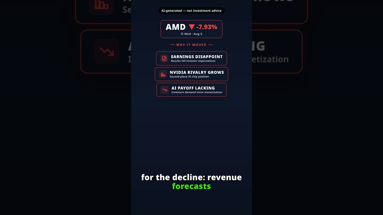 Why Is Advanced Micro Devices Stock Tumbling Today? AMD -7.93% (Aug 5)