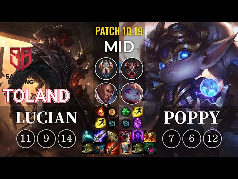 SB TolanD Lucian vs Poppy Mid - KR Patch 10.19