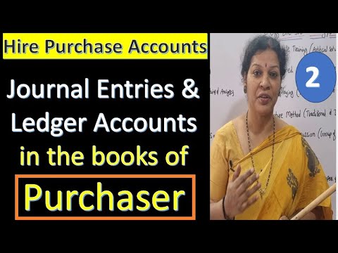 1 Hire Purchase Accounts Introduction Class Journal Entries in the books of Hire Purchaser