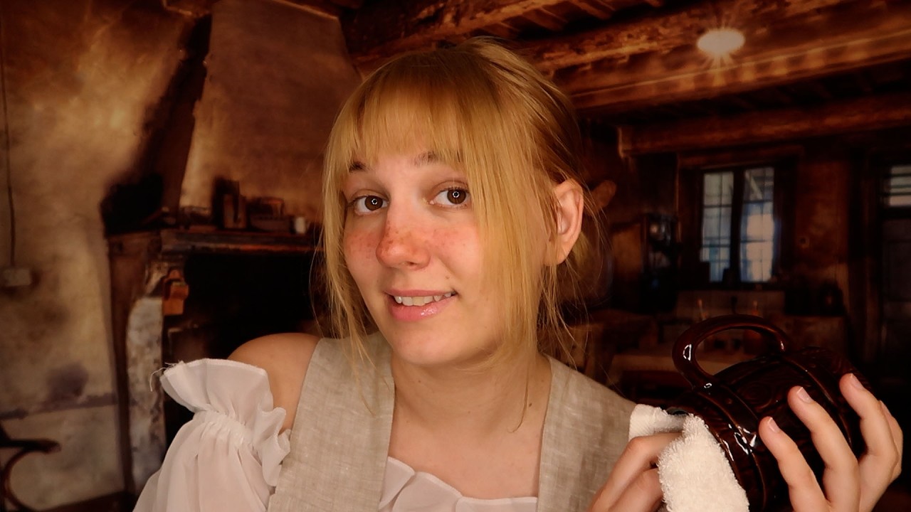 ASMR Welcome to The Dewdrop Dusk Inn! Ambiguous Accent, Fire Crackling, Gibberish Singing