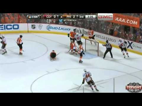 Matt Stajan Goal - Calgary Flames v Philadelphia Flyers  - February 8 2014