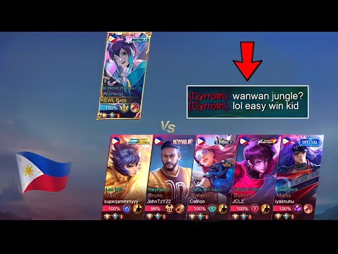 WANWAN JUNGLE vs 5 TOP SUPREME TRASHTALKER ( mythic rank )