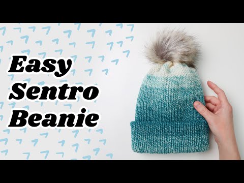 Easy Knitting Machine Hat Tutorial (Scarfie Yarn)