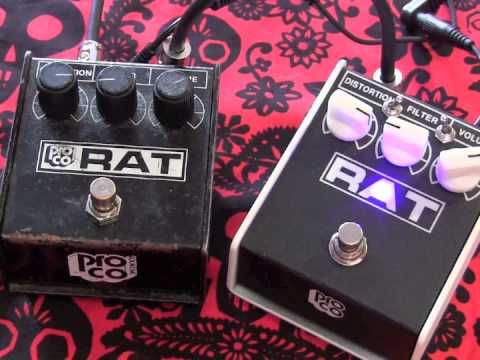 ProCo RAT shootout Vintage 80's White Face versus MODERAT from MSM Workshop guitar pedal demo