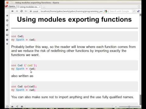 Beginner Perl Maven tutorial: 12.1 - using procedural module