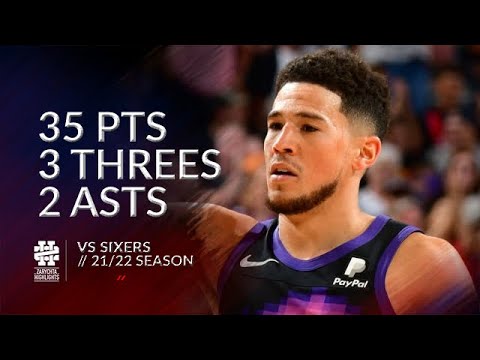 Devin Booker 35 pts 3 threes 2 asts vs Sixers 21/22 season
