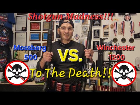 Mossberg 500 VS. Winchester 1200 Defender shotgun battle In a side by side shootout w J FLO Rhino.