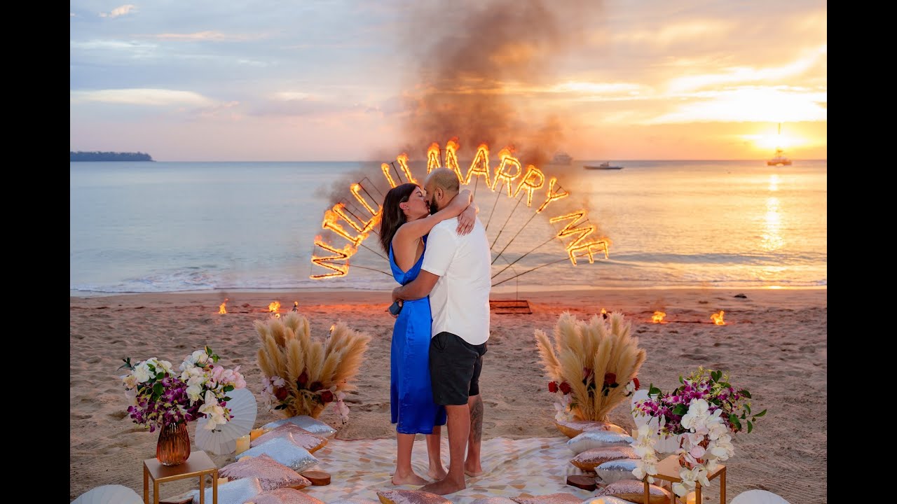 Best Surprise Marriage  Proposal on the Beach in Phuket by Wedding Planner Bespoke Experiences