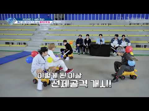 super junior ballon game .. . HaeTeuk Vs YeKyu .. .