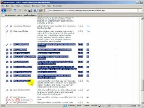 DotNetNuke Tutorial - How to install a module in DotNetNuke - Video #243