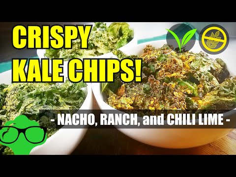 How to Make Crispy Kale Chips in the Oven | Nacho Cheese, Cool Ranch and Chili Lime | Vegan, GF.