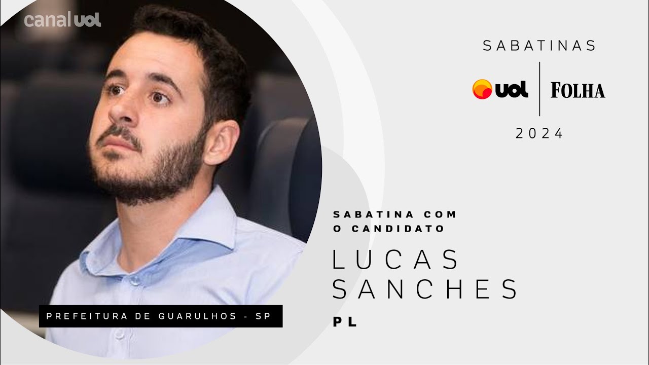 Eleições 2024: Lucas Sanches, candidato do PL a prefeito de Guarulhos, na sabatina UOL/Folha
