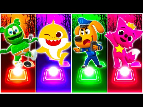 Gummy Bear vs Baby Shark vs Sheriff Labrador vs Pinkfong | Tiles Hop EDM Rush | Magic Tiles